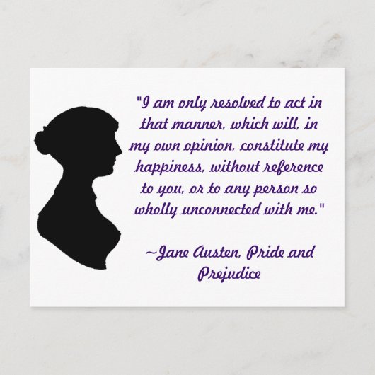 Jane Austen Quote Postcard Postkarte (Vorderseite)