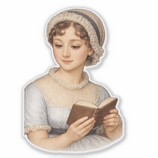 Jane Austen reading  Aufkleber (Vorderseite)