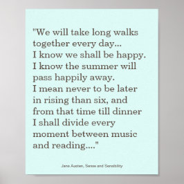 Jane Austen Reading und Musik zitieren Poster