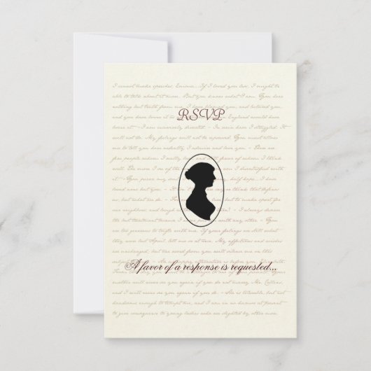 Jane Austen Regency Wedding RSVP Card (Vorderseite)