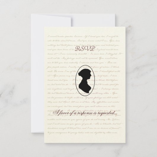 Jane Austen Regency Wedding RSVP Card Karte (Vorderseite)