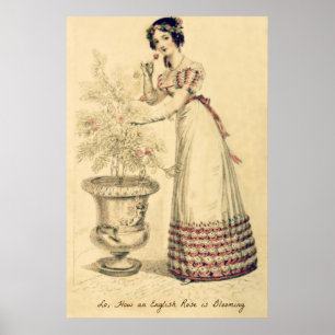 Jane Austen-Regentschafts-Ballkleid Poster