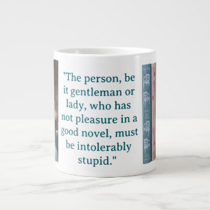 Jane-Austen-Roman-Zitat (blau) Jumbo-Tasse