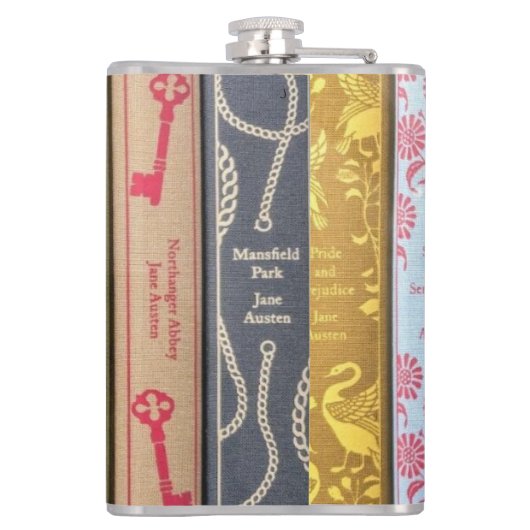 Jane Austen Romane Flachmann (Rückseite)