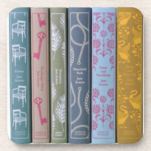 Jane-Austen-Romane Getränkeuntersetzer (Vorderseite)