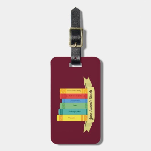 Jane Austen Romane III Gepäckanhänger (Vorderseite vertikal)