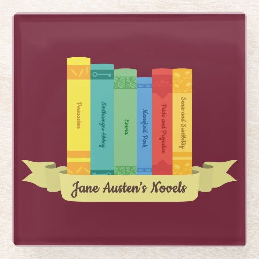 Jane Austen Romane III Glasuntersetzer (Vorderseite)