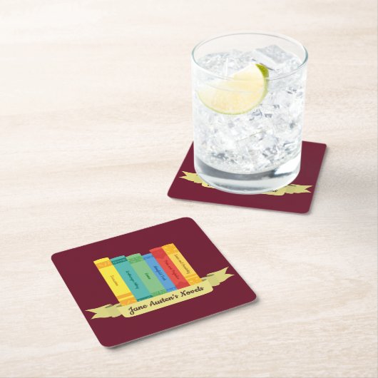 Jane Austen-Romane III Rechteckiger Pappuntersetzer (Vor Ort)