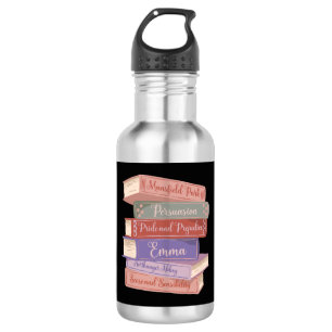 Jane Austen Romane V Edelstahlflasche