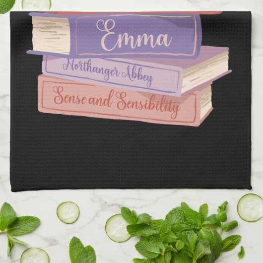 Jane Austen Romane V Geschirrtuch (Gefaltet)