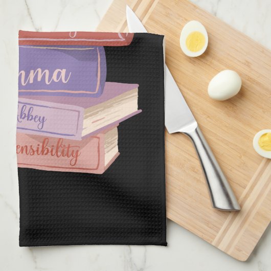 Jane Austen Romane V Geschirrtuch (Viertel Falte)