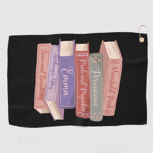 Jane Austen Romane V Golfhandtuch (Horizontal)