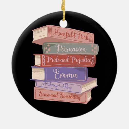 Jane Austen Romane V Keramik Ornament (Hinten)