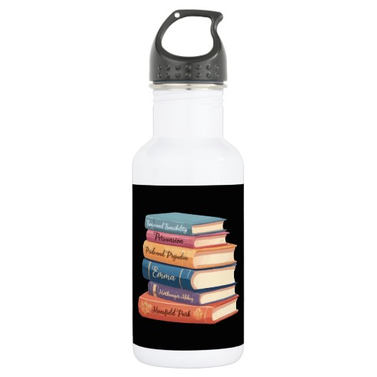 Jane Austen Romane VII Edelstahlflasche (Vorderseite)