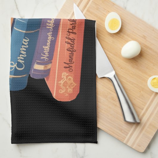 Jane Austen Romane VII Geschirrtuch (Viertel Falte)