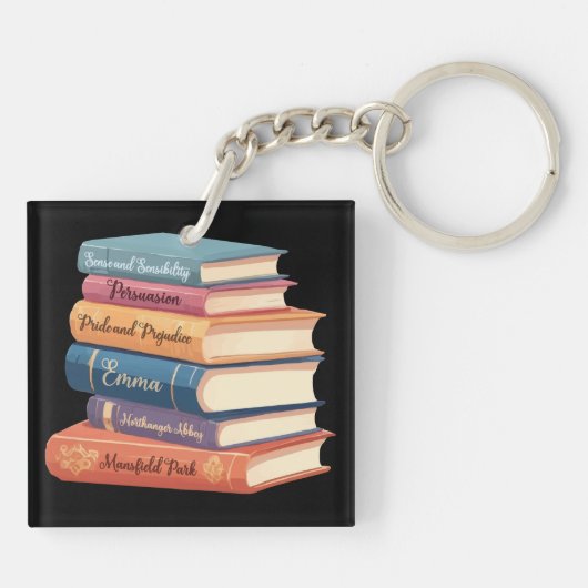 Jane Austen Romane VII Schlüsselanhänger (Rückseite)