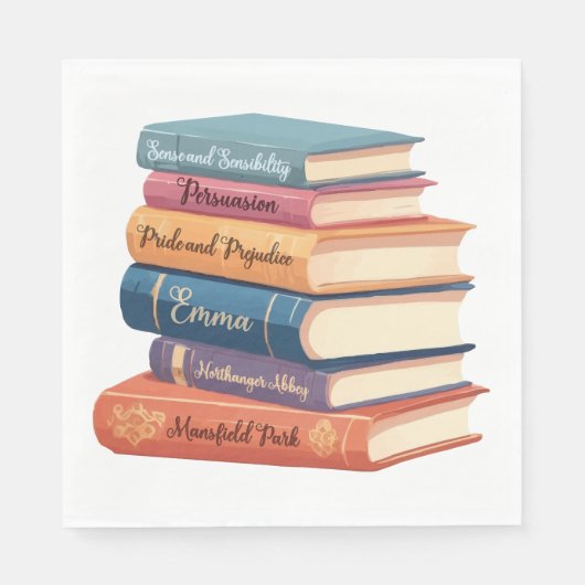 Jane Austen Romane VII Serviette (Vorderseite)