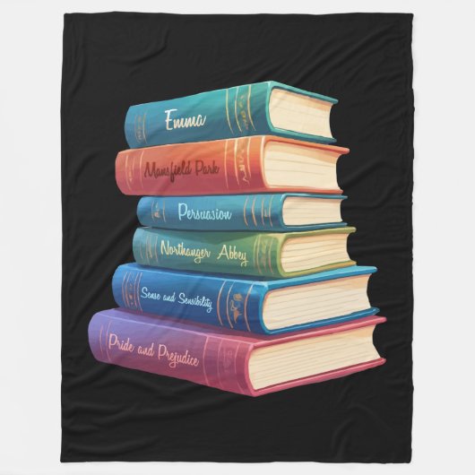 Jane Austen Romane VIII Fleecedecke (Vorderseite)