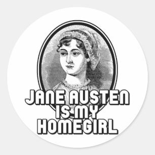 Jane Austen Runder Aufkleber