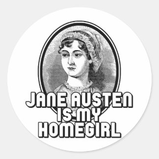 Jane Austen Runder Aufkleber