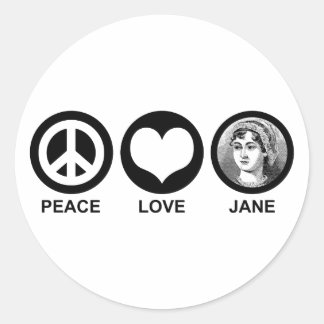 Jane Austen Runder Aufkleber