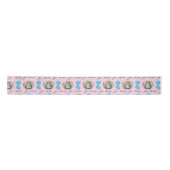 Jane Austen Satin Ribbon auf rosa Hintergrund Satinband (Vorderseite)