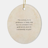 Jane Austen Schrift Typografischer Buchsatz Keramik Ornament (Links)