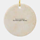 Jane Austen Schrift Typografischer Buchsatz Keramik Ornament (Hinten)