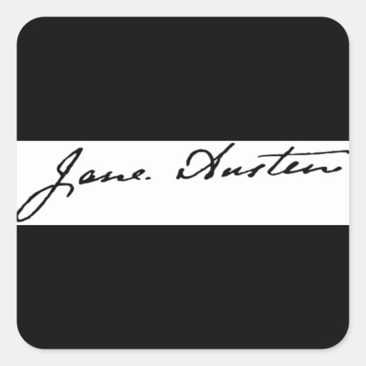 Jane Austen Signature Quadratischer Aufkleber (Vorderseite)