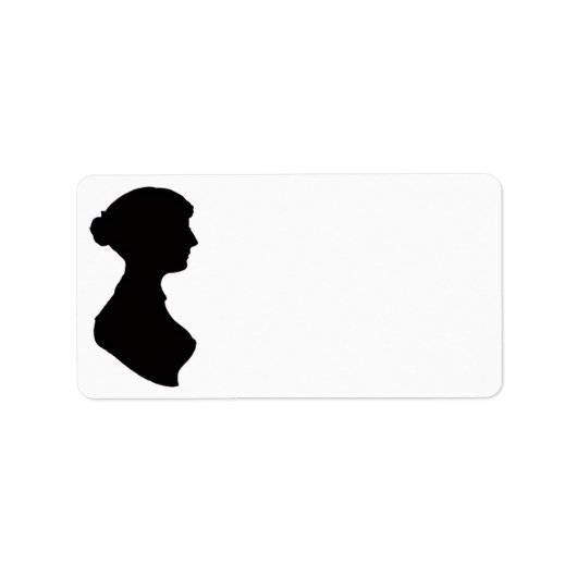 Jane Austen Silhouette Adressaufkleber (Vorne)