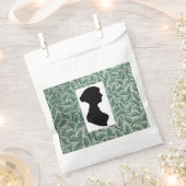 Jane-Austen-Silhouette auf Blatt Tapete Geschenktütchen (Ausgeschnitten)