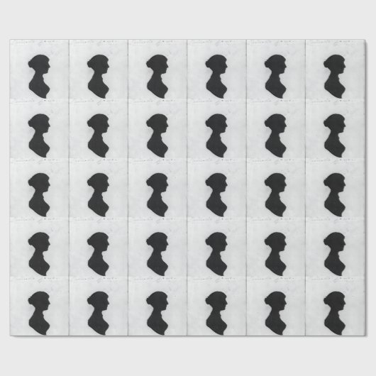 Jane Austen Silhouette Geschenkpapier (Flach)