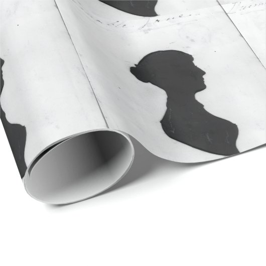 Jane Austen Silhouette Geschenkpapier (Rolleneckpunkt)