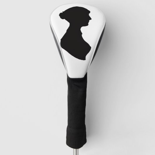 Jane-Austen-Silhouette Golf Headcover (Vorderseite)