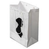 Jane-Austen-Silhouette Mittlere Geschenktüte (Vorderseite Schrägansicht)