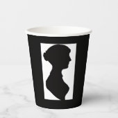 Jane Austen Silhouette Pappbecher (Vorderseite)