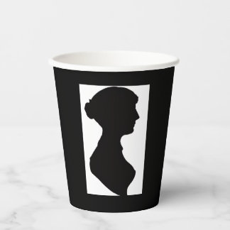 Jane Austen Silhouette Pappbecher