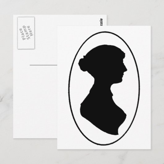 Jane Austen-Silhouette Postkarte (Vorne/Hinten)