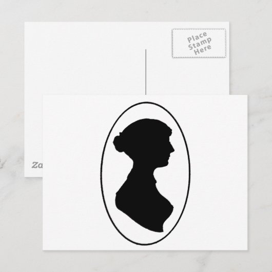 Jane Austen-Silhouette Postkarte (Vorne/Hinten)