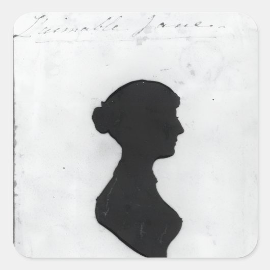 Jane Austen Silhouette Quadratischer Aufkleber (Vorderseite)