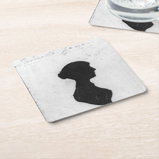 Jane Austen Silhouette Rechteckiger Pappuntersetzer (angewinkelt)