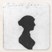 Jane Austen Silhouette Rechteckiger Pappuntersetzer (Vorderseite)