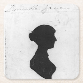 Jane Austen Silhouette Rechteckiger Pappuntersetzer