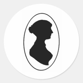 Jane Austen-Silhouette Runder Aufkleber