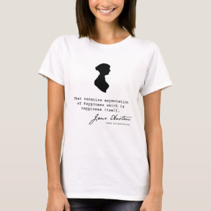 Jane Austen Silhouette und Buchquote T-Shirt