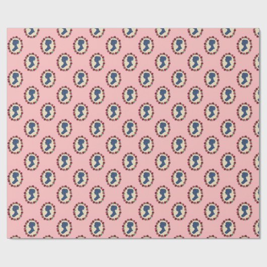 Jane Austen sillhouette Wrapping Paper Geschenkpapier (Flach)