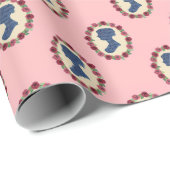 Jane Austen sillhouette Wrapping Paper Geschenkpapier (Rolleneckpunkt)