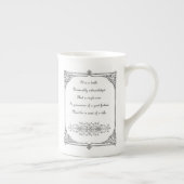 Jane Austen-Stolz und Vorurteil-erste Linie Zitat Porzellantasse (Rechts)