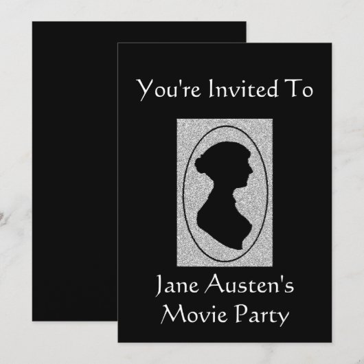 Jane Austen-Tee-Party Einladung 2 (Vorne/Hinten)