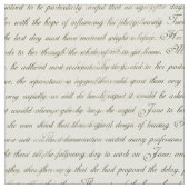 Jane Austen Text Black on Antique Cream Fabric Stoff (Nahaufnahme)